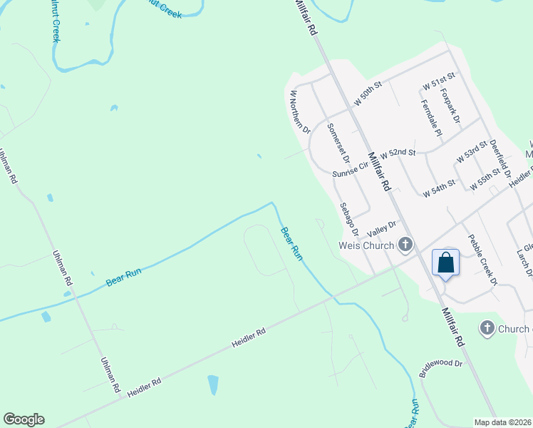 map of restaurants, bars, coffee shops, grocery stores, and more near 5372 Bear Run Circle in Fairview