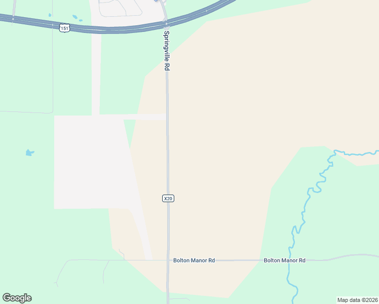 map of restaurants, bars, coffee shops, grocery stores, and more near 2500 Springville Road in Springville