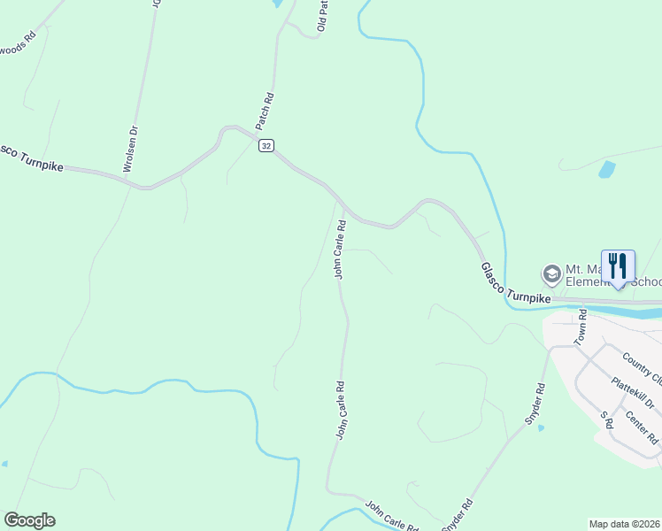 map of restaurants, bars, coffee shops, grocery stores, and more near 22-28 John Carle Road in Saugerties