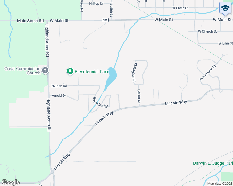 map of restaurants, bars, coffee shops, grocery stores, and more near 2501 Reyclif Drive in Marshalltown