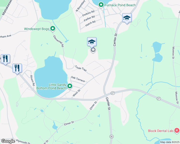 map of restaurants, bars, coffee shops, grocery stores, and more near 28 Braeburn Avenue in Pembroke