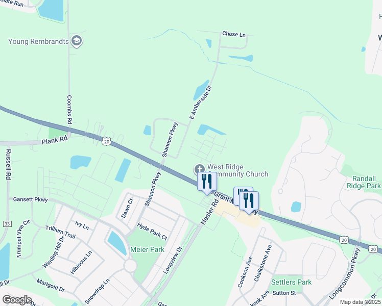 map of restaurants, bars, coffee shops, grocery stores, and more near 3398 Sanctuary Drive in Elgin