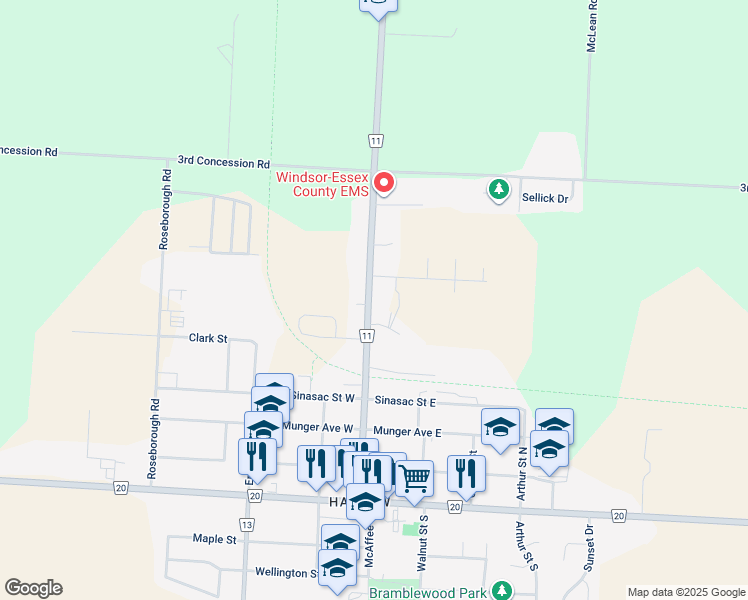 map of restaurants, bars, coffee shops, grocery stores, and more near 460 County Road 11 in Essex