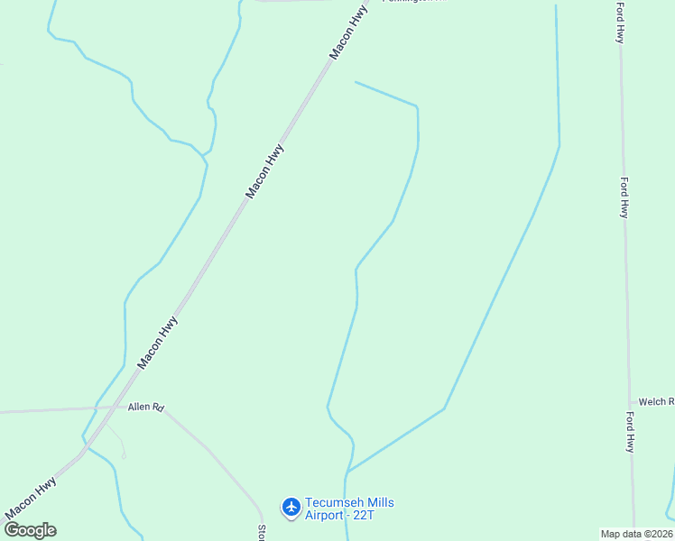 map of restaurants, bars, coffee shops, grocery stores, and more near 10000 Macon Highway in Tecumseh