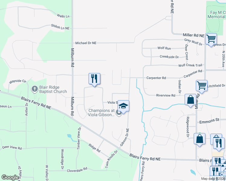 map of restaurants, bars, coffee shops, grocery stores, and more near 4510 Spring Meadow Pl NE in Cedar Rapids