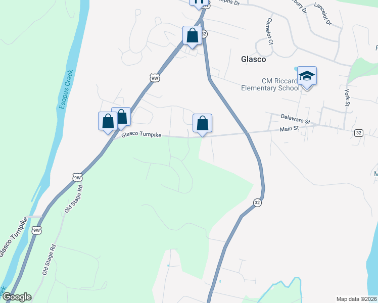 map of restaurants, bars, coffee shops, grocery stores, and more near Donna's Way in Ulster County