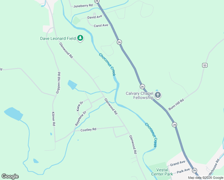 map of restaurants, bars, coffee shops, grocery stores, and more near 1929 Glenwood Road in Vestal