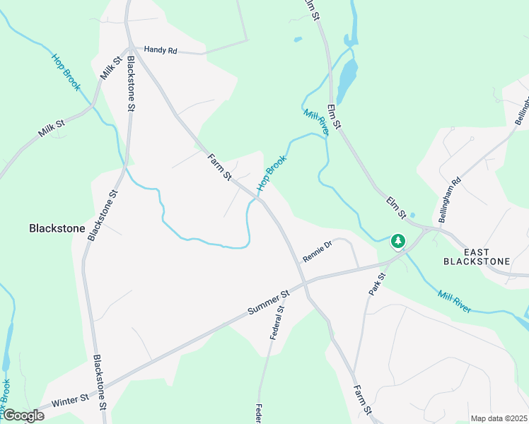 map of restaurants, bars, coffee shops, grocery stores, and more near 182 Farm Street in Blackstone