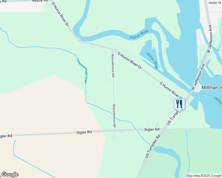 map of restaurants, bars, coffee shops, grocery stores, and more near 11335 Wassehnova Road in South Rockwood