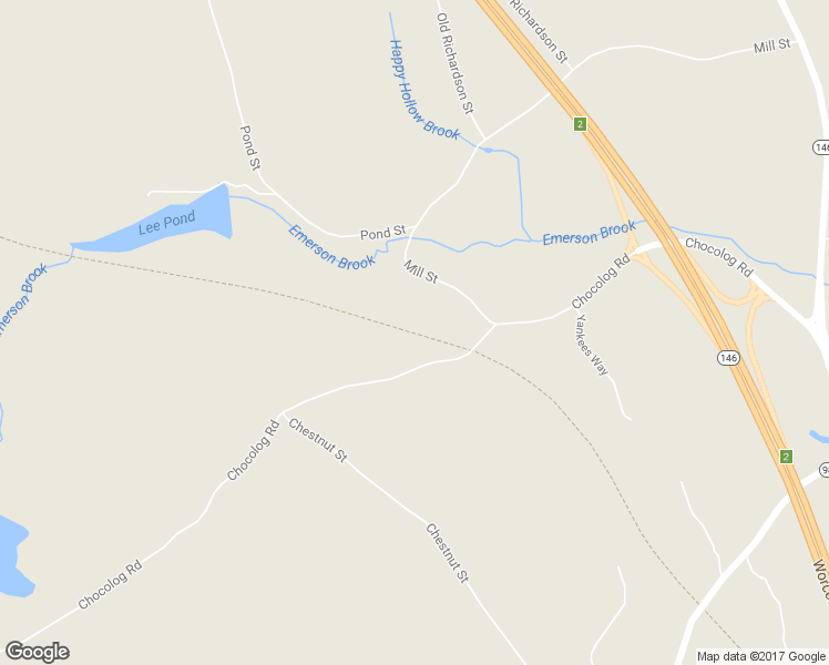 map of restaurants, bars, coffee shops, grocery stores, and more near Southern New England Trunkline Trail in Uxbridge