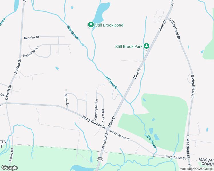 map of restaurants, bars, coffee shops, grocery stores, and more near 140 Christopher Lane in Agawam
