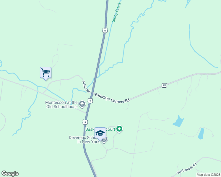map of restaurants, bars, coffee shops, grocery stores, and more near 29 East Kerleys Corners Road in Red Hook