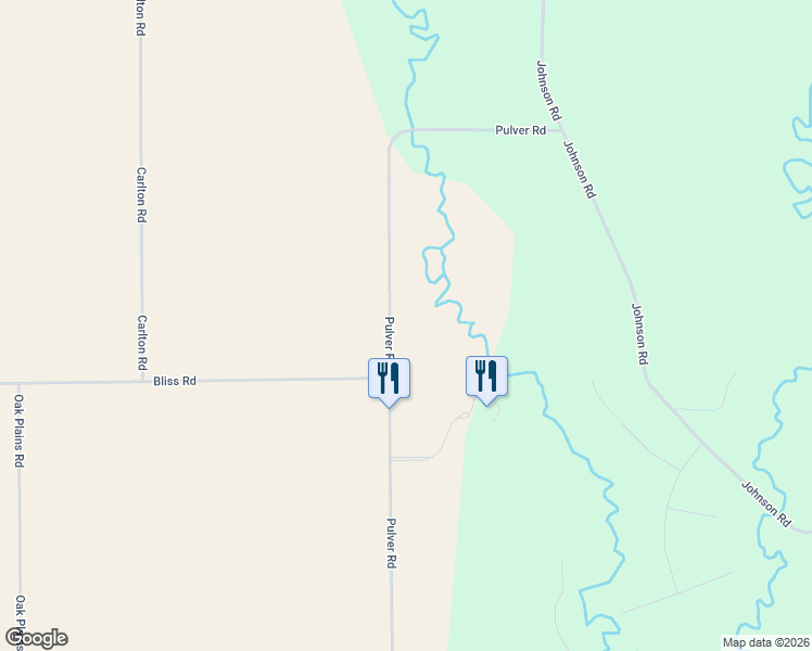 map of restaurants, bars, coffee shops, grocery stores, and more near 51919 Pulver Road in Three Rivers