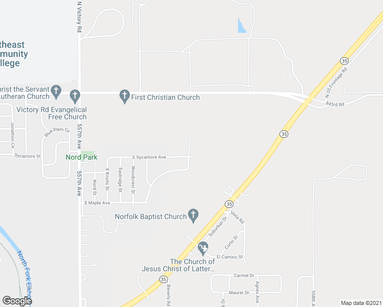 map of restaurants, bars, coffee shops, grocery stores, and more near 1104 West Brook Drive in Norfolk