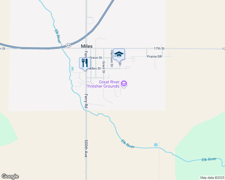 map of restaurants, bars, coffee shops, grocery stores, and more near 99 Centennial Street in Miles
