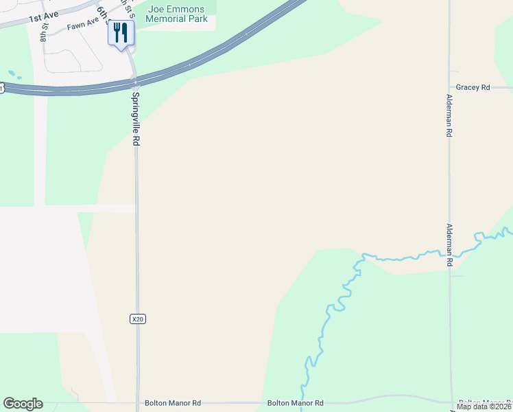 map of restaurants, bars, coffee shops, grocery stores, and more near in Springville