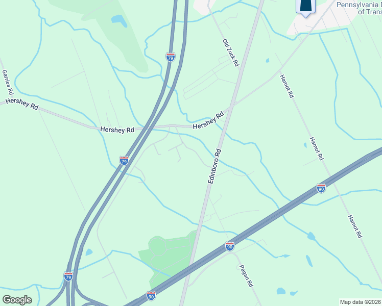 map of restaurants, bars, coffee shops, grocery stores, and more near 7540 White Birch Ln in Erie