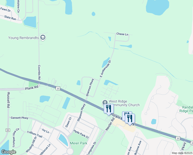map of restaurants, bars, coffee shops, grocery stores, and more near 464 East Amberside in Elgin