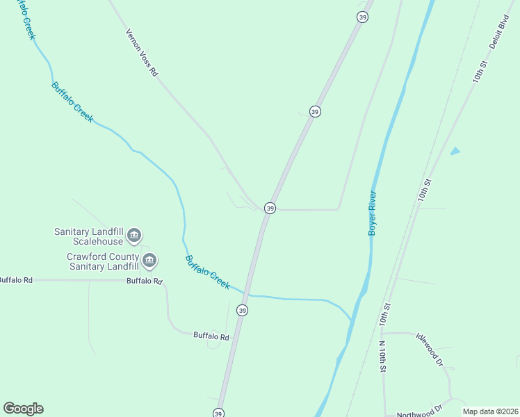 map of restaurants, bars, coffee shops, grocery stores, and more near 2189 Vernon Voss Road in Denison