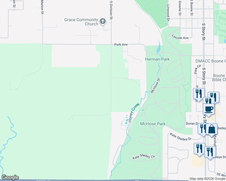 map of restaurants, bars, coffee shops, grocery stores, and more near 750-798 South Division Street in Boone