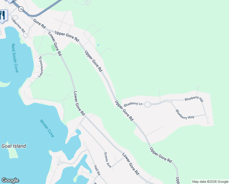 map of restaurants, bars, coffee shops, grocery stores, and more near 69 Upper Gore Road in Webster