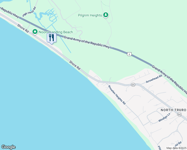 map of restaurants, bars, coffee shops, grocery stores, and more near 179 Shore Road in Provincetown