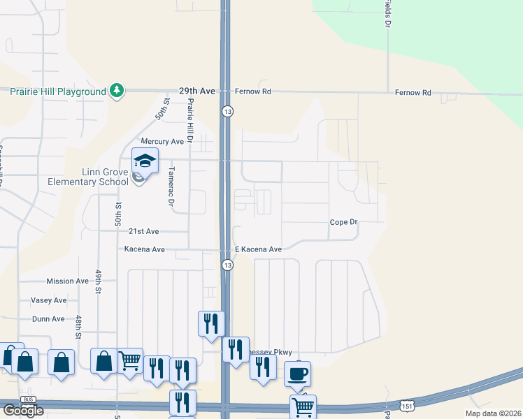 map of restaurants, bars, coffee shops, grocery stores, and more near 2255 Bison Street in Marion