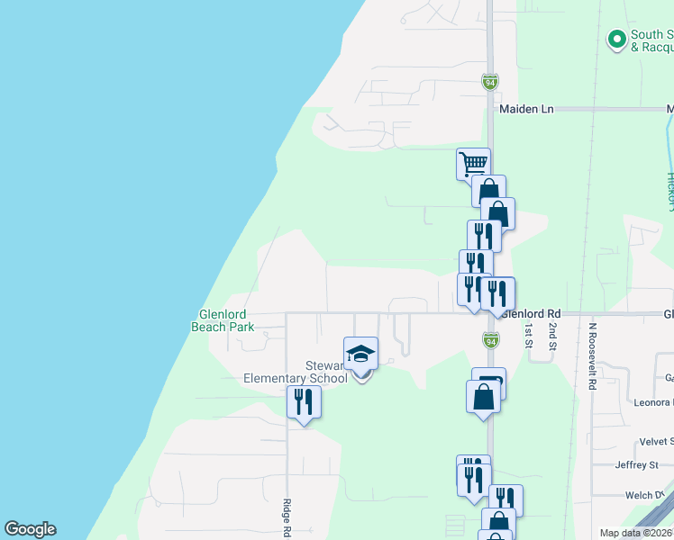 map of restaurants, bars, coffee shops, grocery stores, and more near 2800 Edgewood Path in St. Joseph