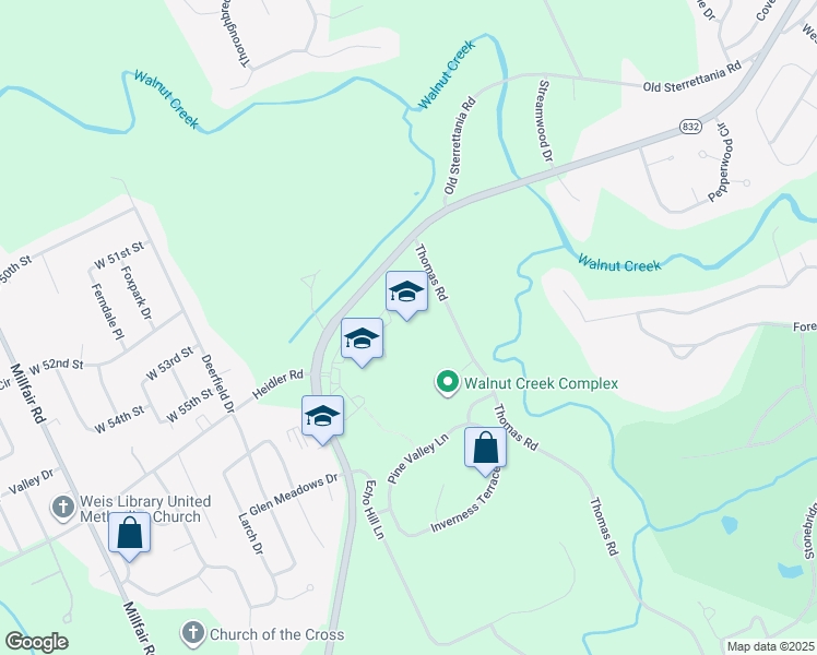 map of restaurants, bars, coffee shops, grocery stores, and more near 5875 Sterrettania Road in Fairview