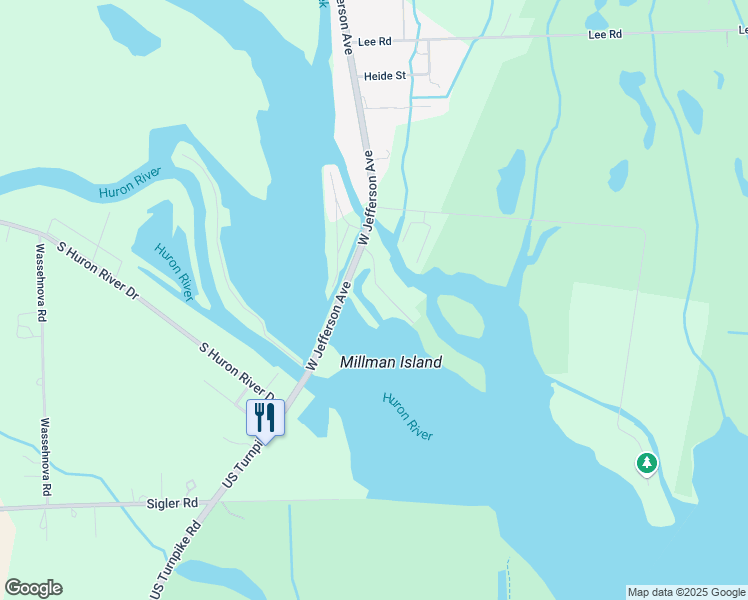 map of restaurants, bars, coffee shops, grocery stores, and more near 15681 Milliman Road in Brownstown Charter Township