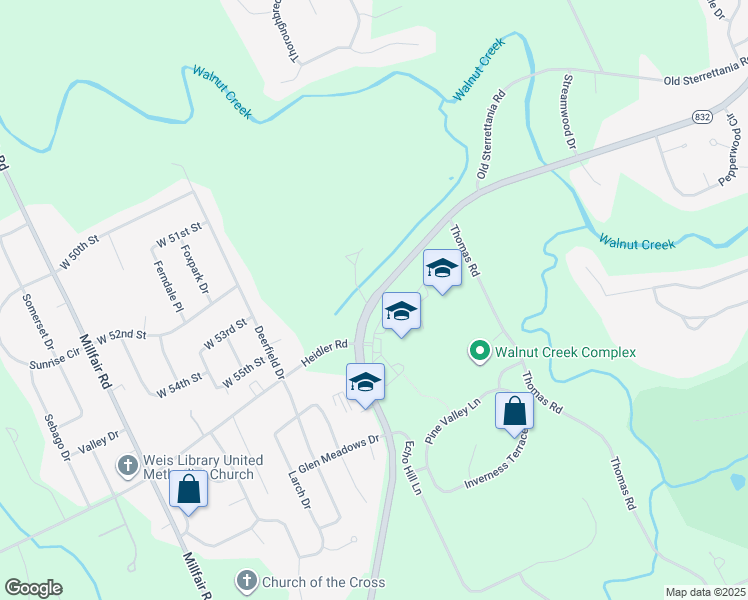 map of restaurants, bars, coffee shops, grocery stores, and more near 5875 Sterrettania Road in Fairview