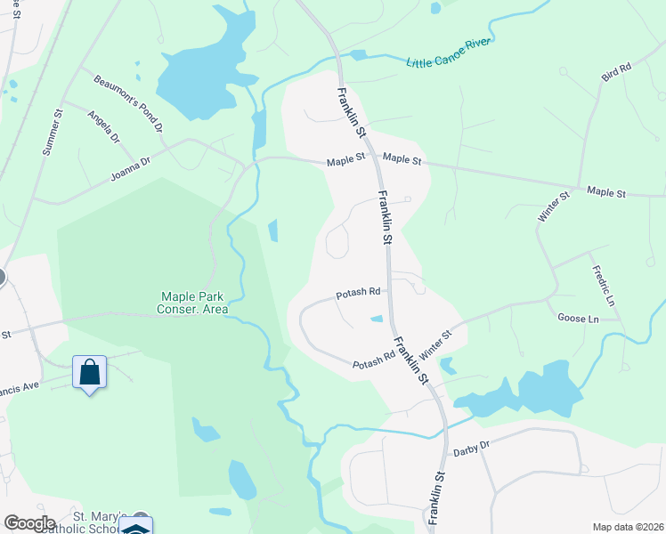 map of restaurants, bars, coffee shops, grocery stores, and more near 27 Ridgeview Lane in Mansfield