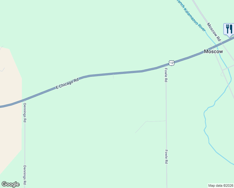 map of restaurants, bars, coffee shops, grocery stores, and more near 6635 East Chicago Road in Jonesville