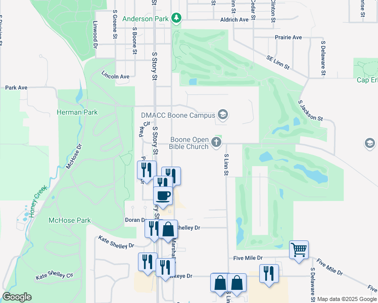 map of restaurants, bars, coffee shops, grocery stores, and more near 1038-1106 Hancock Dr in Boone