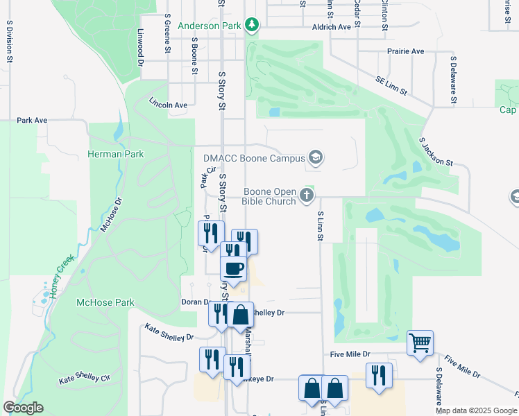 map of restaurants, bars, coffee shops, grocery stores, and more near 1038-1106 Hancock Dr in Boone