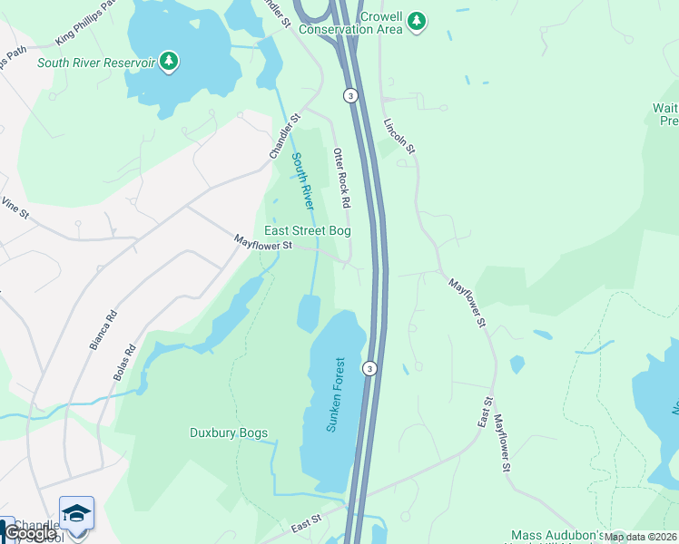 map of restaurants, bars, coffee shops, grocery stores, and more near 821 Mayflower Street in Duxbury