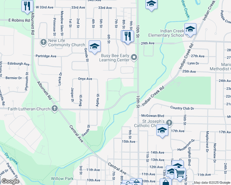 map of restaurants, bars, coffee shops, grocery stores, and more near 1362 Bentley Drive in Marion