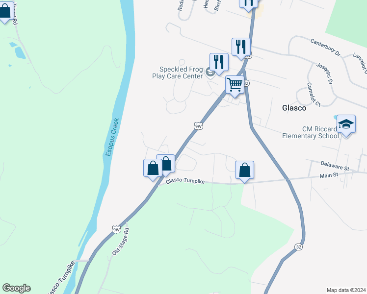 map of restaurants, bars, coffee shops, grocery stores, and more near 8 Trinity Court in Saugerties