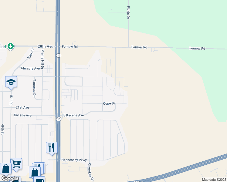 map of restaurants, bars, coffee shops, grocery stores, and more near Cope Drive in Marion