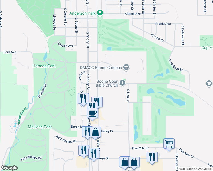 map of restaurants, bars, coffee shops, grocery stores, and more near 1038 Hancock Drive in Boone