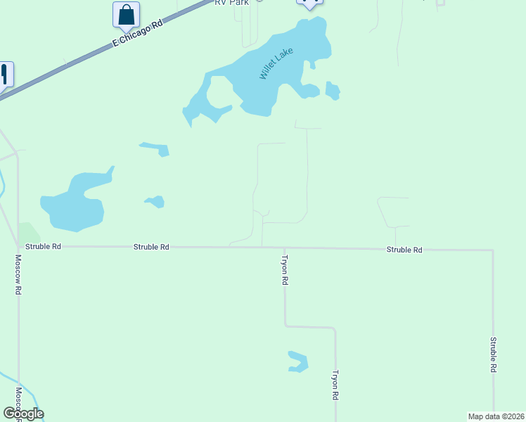 map of restaurants, bars, coffee shops, grocery stores, and more near 8280 Struble Road in Jerome
