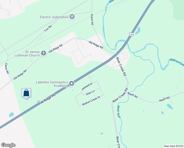 map of restaurants, bars, coffee shops, grocery stores, and more near 6685-6711 W Ridge Rd in Fairview