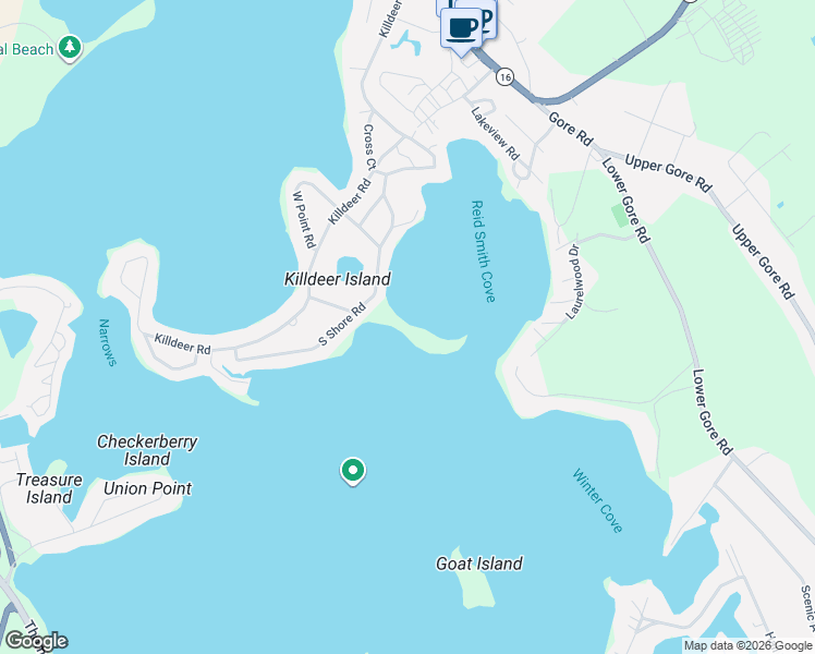 map of restaurants, bars, coffee shops, grocery stores, and more near 95 South Shore Road in Webster