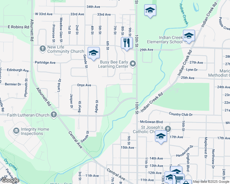 map of restaurants, bars, coffee shops, grocery stores, and more near 670 Bentley Drive in Marion