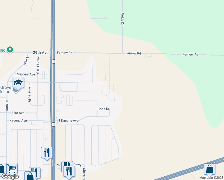 map of restaurants, bars, coffee shops, grocery stores, and more near 2505 Burns Drive in Marion