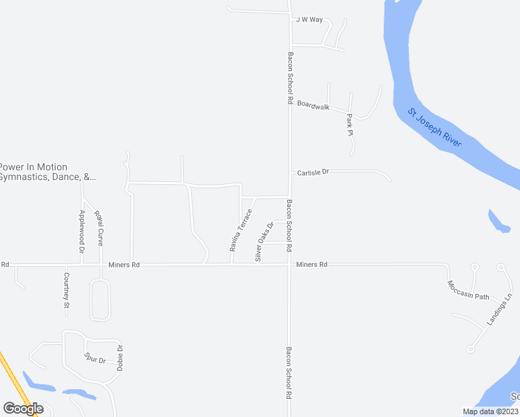 map of restaurants, bars, coffee shops, grocery stores, and more near 3943 Ravina Terrace in St. Joseph