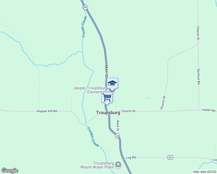 map of restaurants, bars, coffee shops, grocery stores, and more near 914 New York 36 in Troupsburg