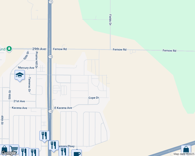 map of restaurants, bars, coffee shops, grocery stores, and more near 2505 Burns Drive in Marion