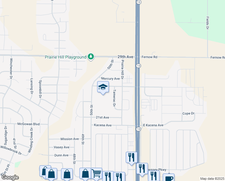 map of restaurants, bars, coffee shops, grocery stores, and more near 2450 Tamerac Drive in Marion