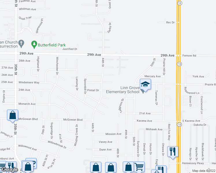 map of restaurants, bars, coffee shops, grocery stores, and more near 4693 Pintail Court in Marion